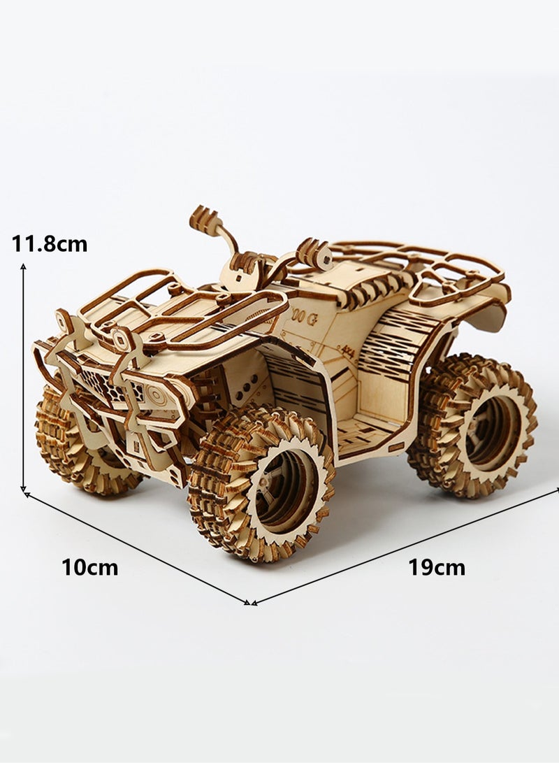 Children's Educational Assembly Toys Wooden 3D Puzzle(Beach Car 3D Puzzle) - Image 2